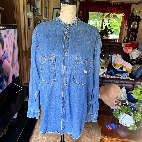 Men’s Calvin Klein Jeans button down jean shirt - Picture 1 of 15
